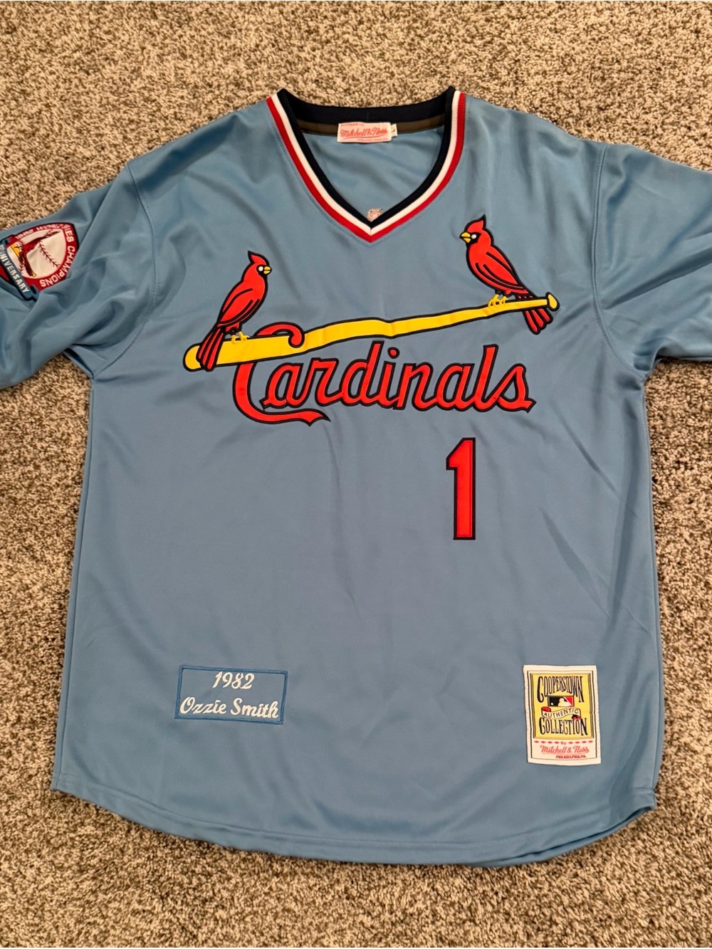 Authentic NWT Mitchell & Ness Ozzie Smith Powder Blue Cardinals Jersey
